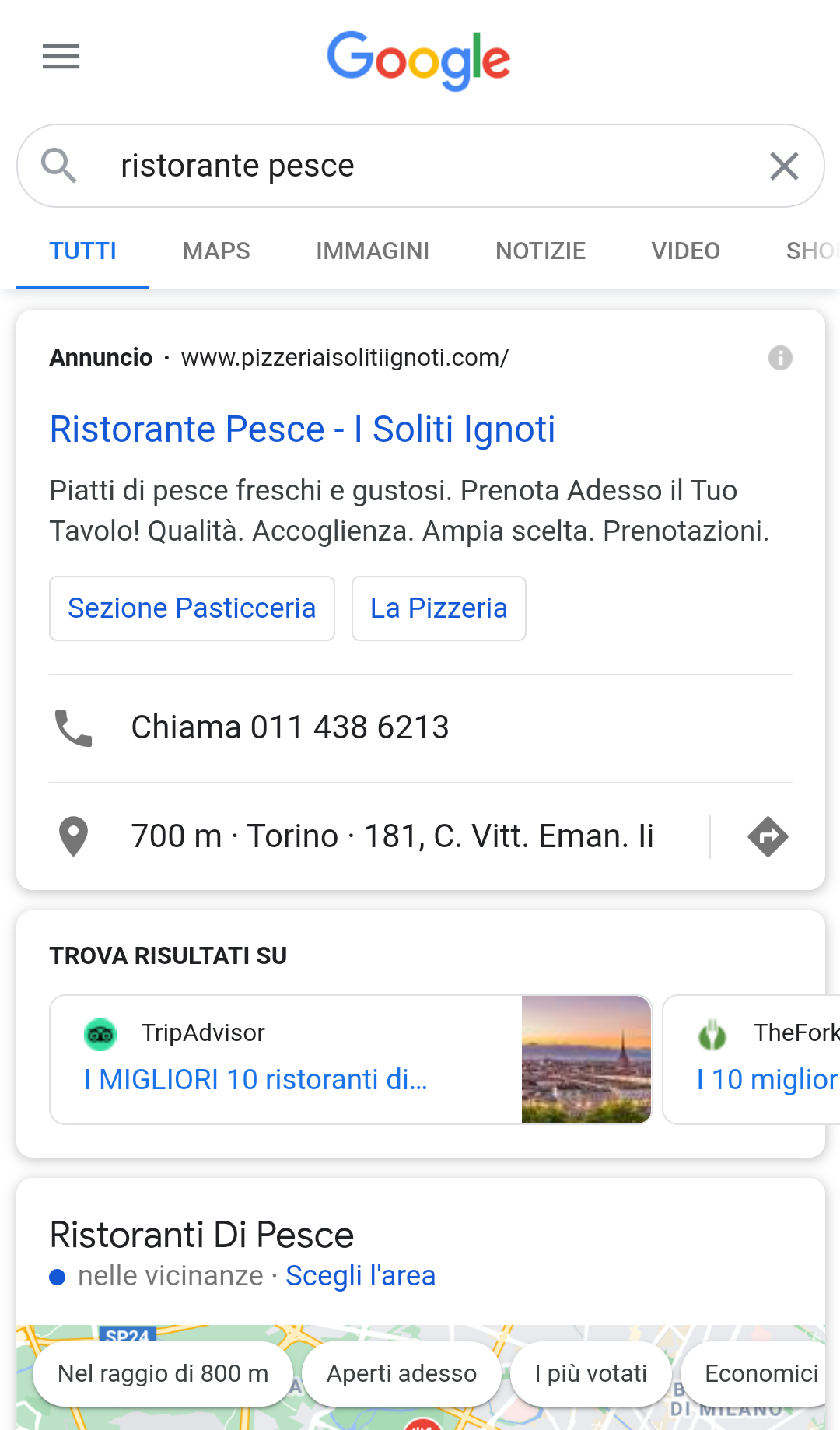 Keyword ristorante pesce